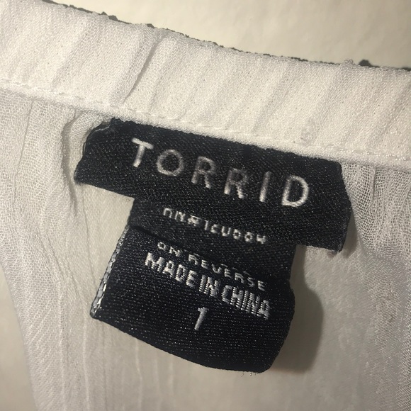• See through Torrid Tank Ruffle Top • - Picture 2 of 2